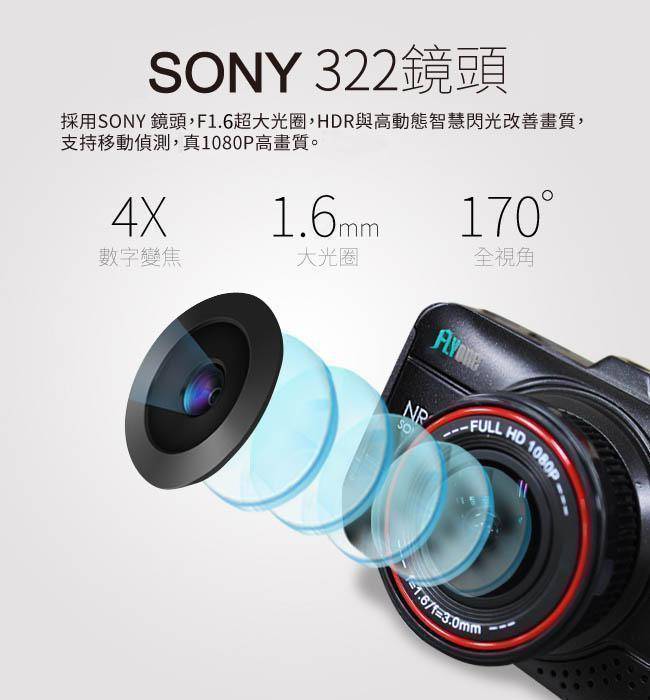 FLYone NR300 SONY/1080P高清鏡頭 高畫質行車記錄器 前鏡版