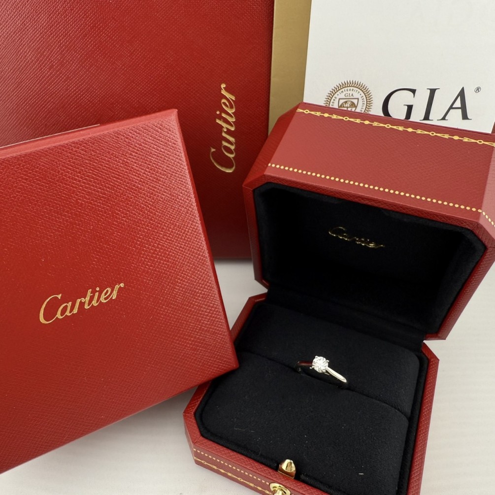Cartier卡地亞 1895 GIA鑽戒 0.36ct/E/VVS2/2EX PT950 47號 n1448