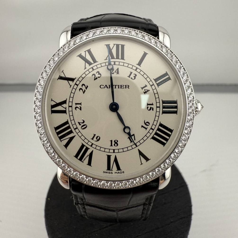 Cartier卡地亞 RONDE LOUIS CARTIER WR000551 原鑲鑽圈 單錶 n1380-02