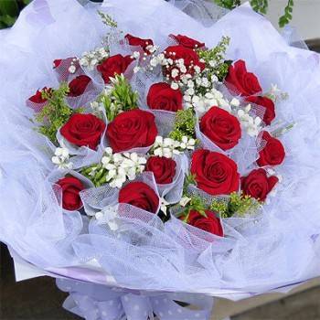 《思念》20朵紅玫瑰生日/告白情人花束