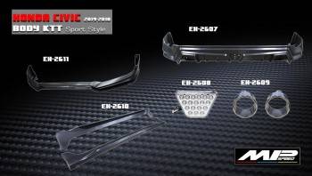 2019-2020 Civic 4D Sport Front Lip+Rear Lip+LED+Decorative Cover+Side Skirts