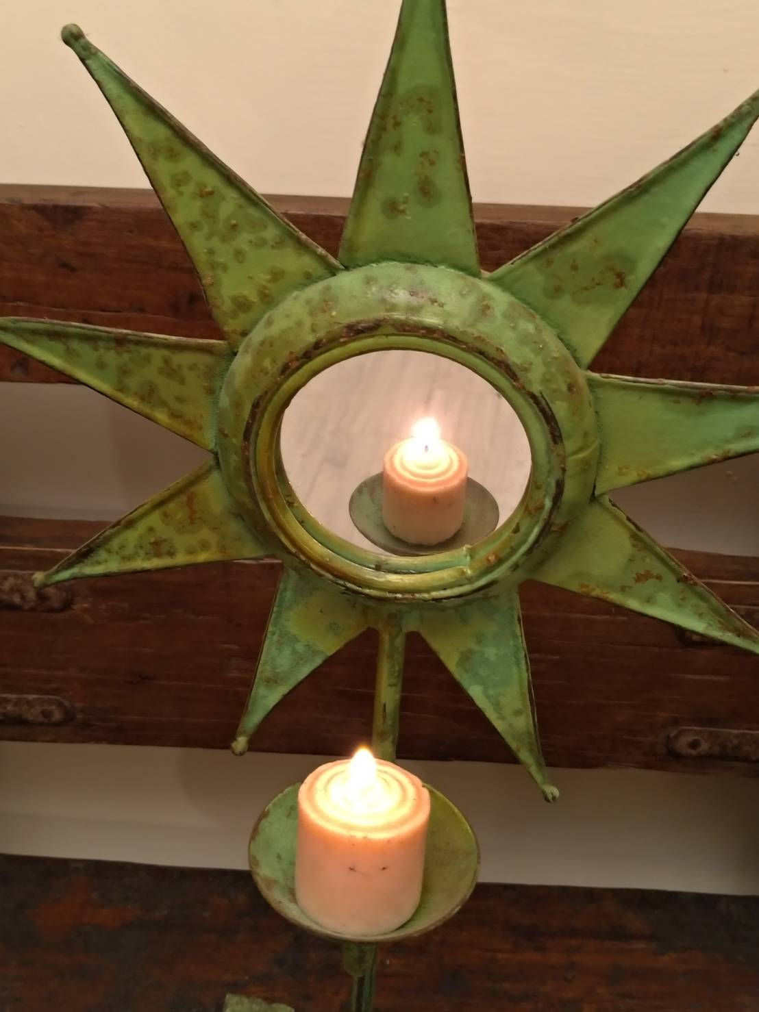 綠鍛鐵太陽鏡燭檯