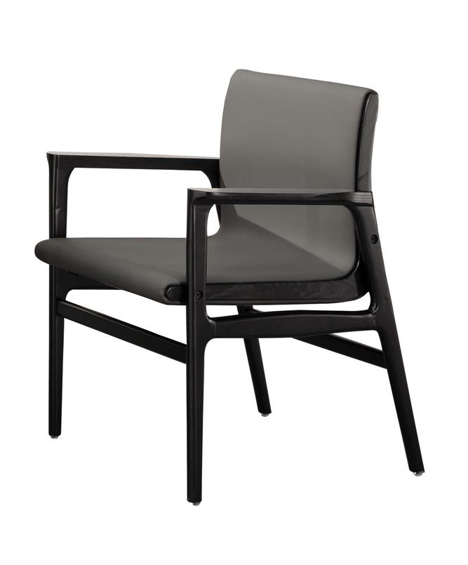 SH-A460-03 約瑟夫實木雙扶手椅(灰色皮)(不含其他產品)<br />尺寸:寬59*深56*高83cm