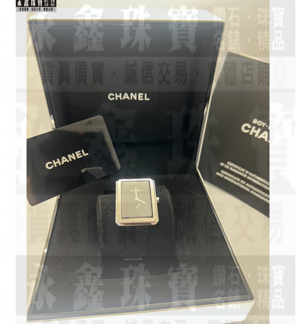 CHANEL 香奈兒 Boyfriend Tweed 黑色錶盤自動上鍊腕錶