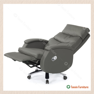 【伯妮斯牛皮辦公椅(灰色)】【2025-B1636-2】【添興家具】