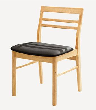 SH-A510-04 柏德原木黑色皮餐椅(不含其他產品)<br /> 尺寸:寬47.5*深55*高77.5cm
