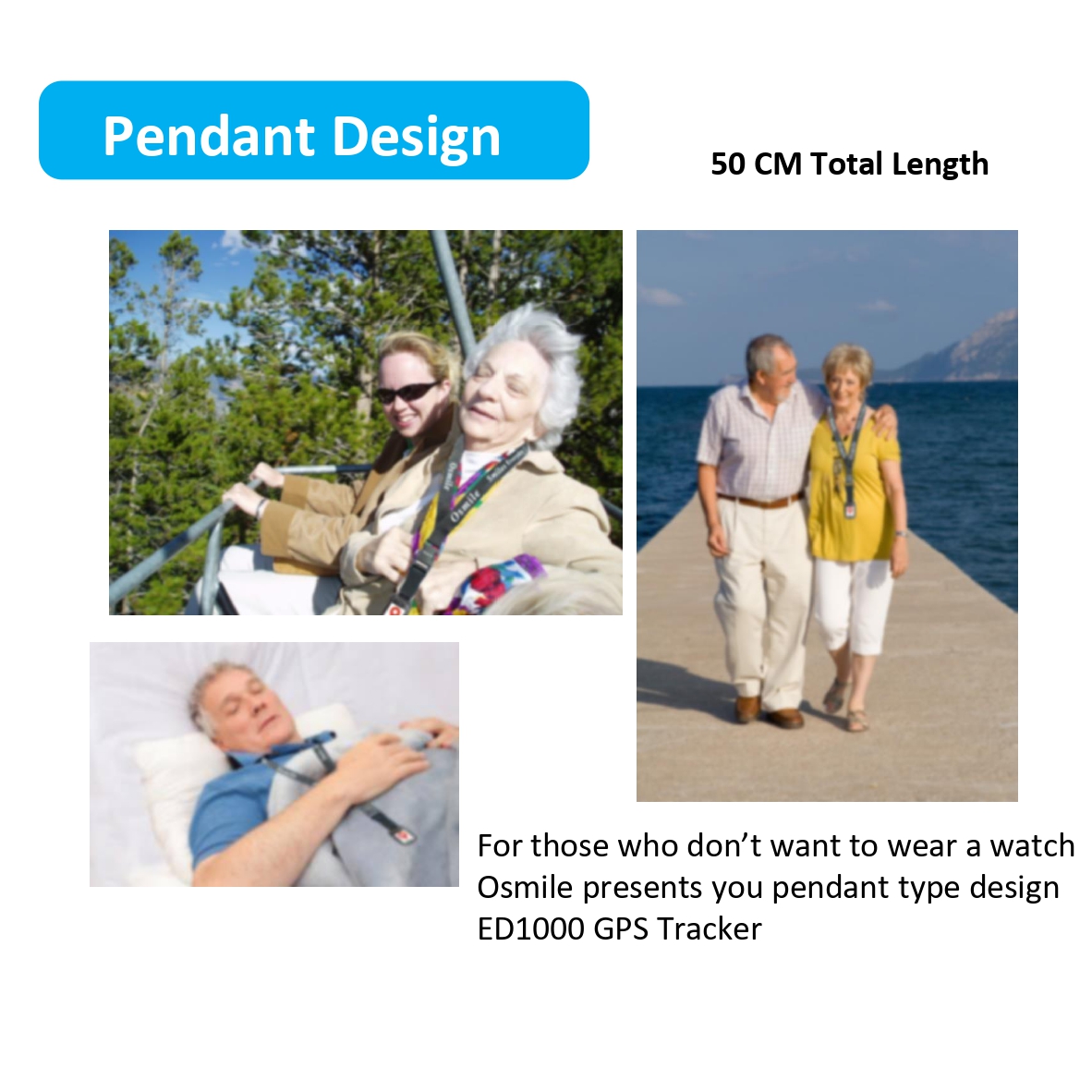 Osmile ED1000 (L) GPS Tracker, GPS Watch, Smart Bracelet, Smart Watch for the Elderly with Dementia (GPS Tracker Pendant, Pendant GPS Watch, Dementia GPS Tracker, Dementia GPS Watch)