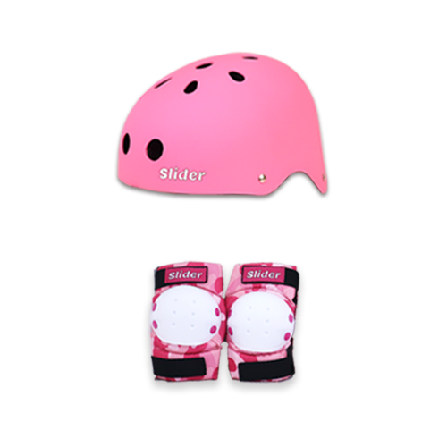 [Slider] 兒童滑步車頭盔+護具組 (粉)