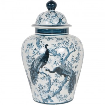 Laura Ashley 孔雀瓷薑罐大號