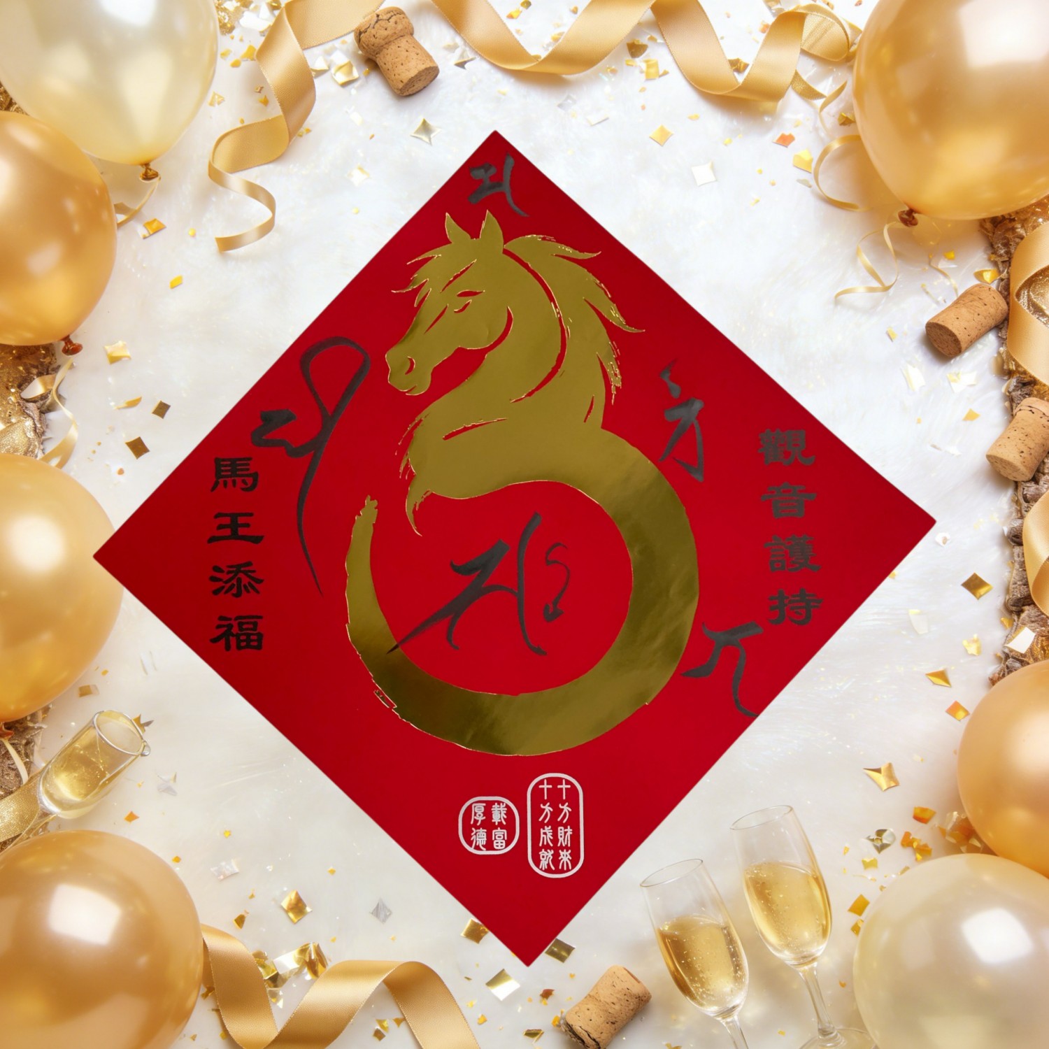 2026丙午年 梵字春聯-燙金限量版(大師親書墨寶)