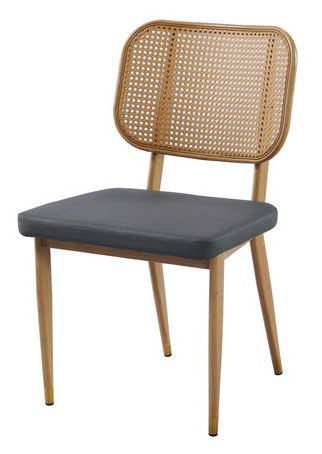TA-945-5 山崎深灰皮鐵藝餐椅 (不含其他產品)<br />
尺寸:寬49*深52*高85cm
