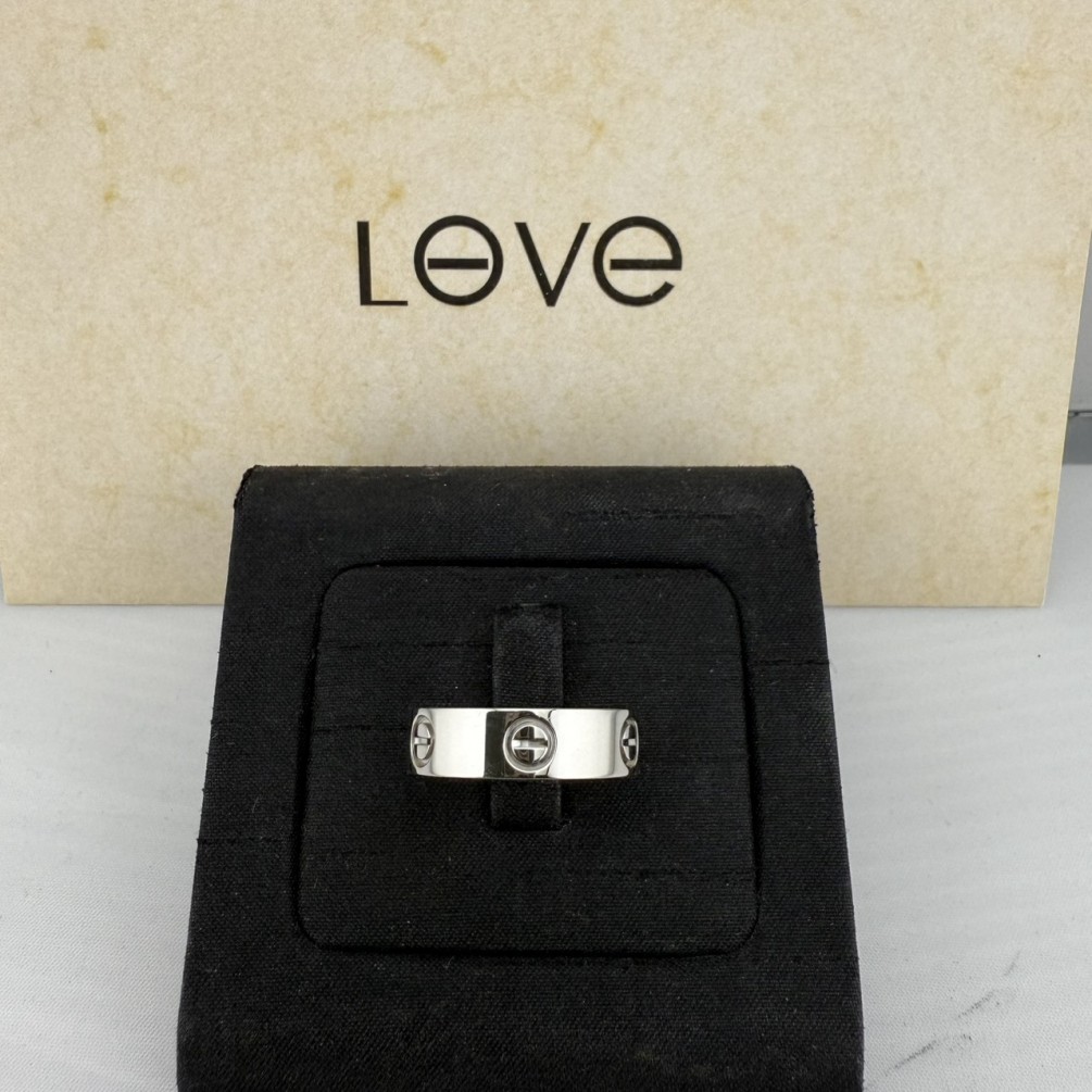 Cartier 卡地亞 LOVE戒指 PT950鉑金戒指 56號 95新 n1379