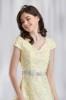 訂製款V領蕾絲黃色短禮服【18-2105】---訂製期35天