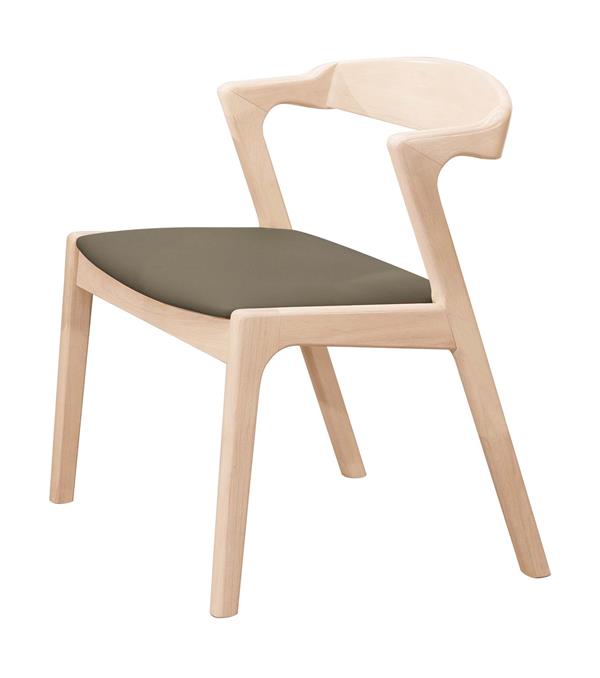 SH-A500-02 萊德洗白淺咖啡皮餐椅 (不含其他產品)<br />尺寸:寬51*深50*高74.5cm