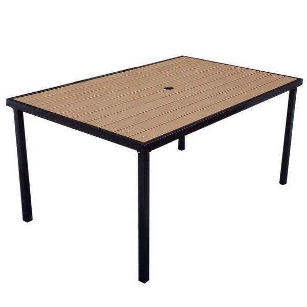 鐵製塑木長方桌