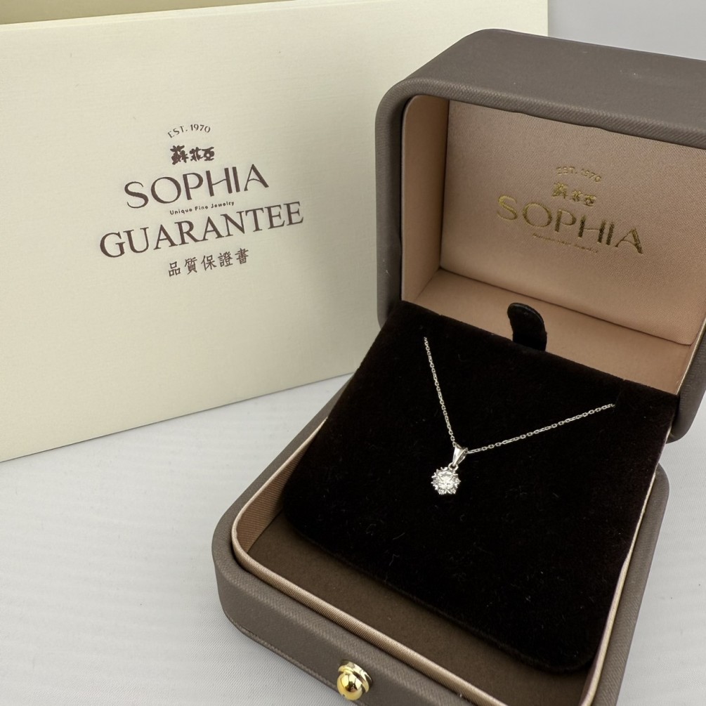 蘇菲亞SOPHIA 天然鑽石項鍊 0.23ct/F/VS1 18K n1333
