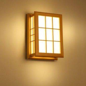 日式木製格子壁燈