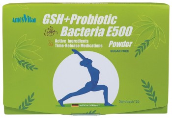 【諾維他®】9合1奈米緩釋型~乳酸菌配方粉末 / 穀胱甘肽(GHS)+500億株活益菌粉末,PROBIOTIC BACTERIA E-500 (20包/盒)