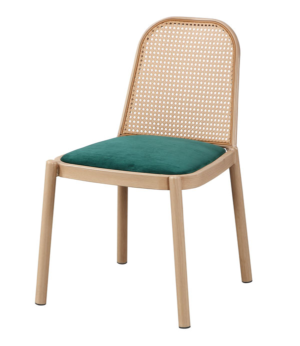 JC-902-6 岩手仿藤編綠色布餐椅 (不含其他產品)<br />
尺寸:寬45.5*深53*高88cm