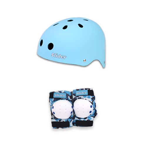 [Slider] 兒童滑步車頭盔+護具組 (藍)