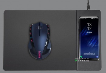 【E-gift】快充PU皮革無線充電+滑鼠墊