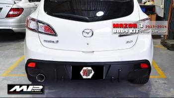 2013 Mazda 3 5D MP Rear Bumper  Diffuser -Single Exhaust