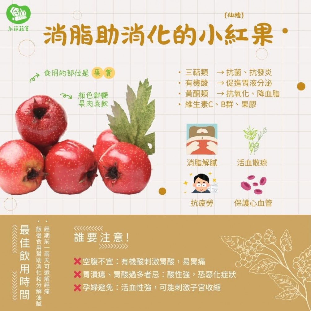 消脂肪助消化的仙楂