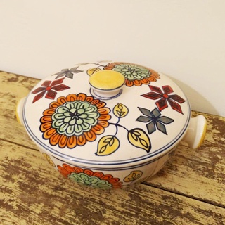 印度 陶瓷彩繪 沙拉碗 /彩瓷碗+蓋/彩瓷鍋+蓋