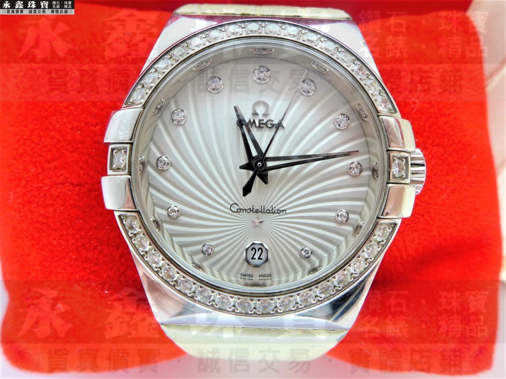 OMEGA 歐米茄 星座系列 日曆石英35毫米鑽石腕錶