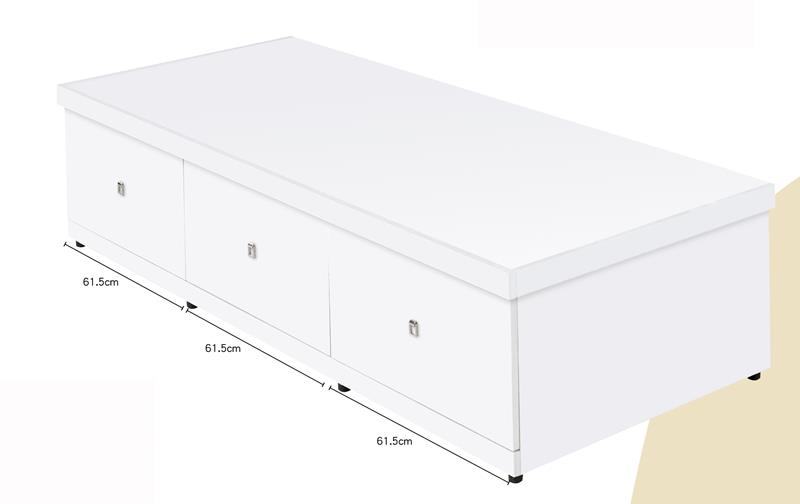 CO-390-2 白色3.5尺功能收納床底 (不含其他產品)<br /> 尺寸:寬107*長190*高45cm(掀床+抽屜)