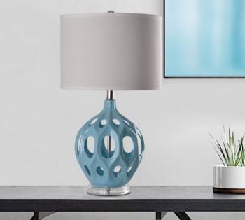 古典美鏤空陶瓷檯燈