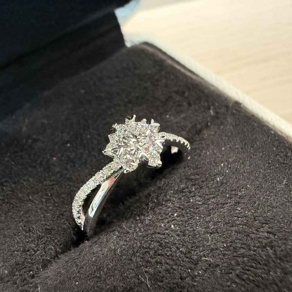 GIA天然鑽石戒指 0.3ct D/VS2/2EX 白K金 n1646