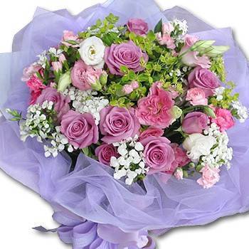 《紫愛媽咪》紫玫瑰康乃馨母親節花束