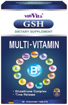 【諾維他®】德國進口 穀胱甘肽GSH+綜合維他命B群+鋅 膜衣錠 (全素可食)【緩釋型8hr】[德國最專業生物科技研發，雙效配方營養補充食品] (30顆裝/盒)