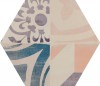 幾何彩．六角磚【 LIZ-AT2529粉彩】25X29 (18版隨機)粉橘色居家空間 客廳玄關│店面設計｜地壁兩用磚#120