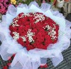 《求婚聖品》頂級國產99朵翠紅大朵玫瑰求婚花束