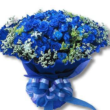 【藍色烙印】99朵藍玫瑰花束