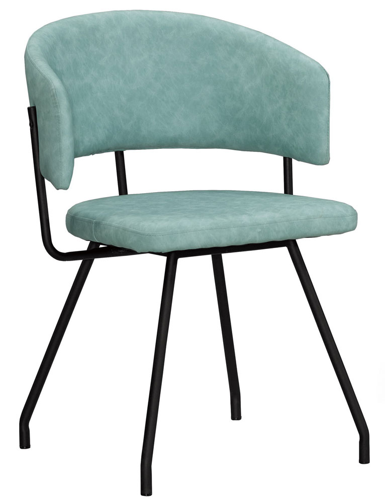 QM-1075-12 賴特餐椅(淺綠皮)(五金腳) (不含其他產品)<br /> 尺寸:寬57*深55.5*高78cm