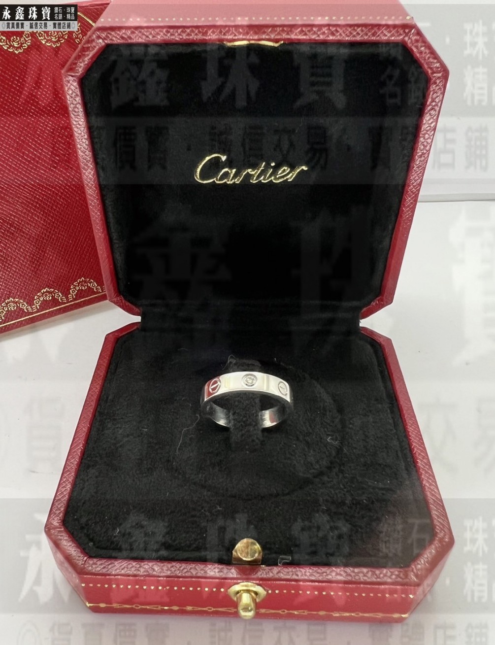 Cartier LOVE 3鑽戒 61號/單鑽戒指 50號 18K白金