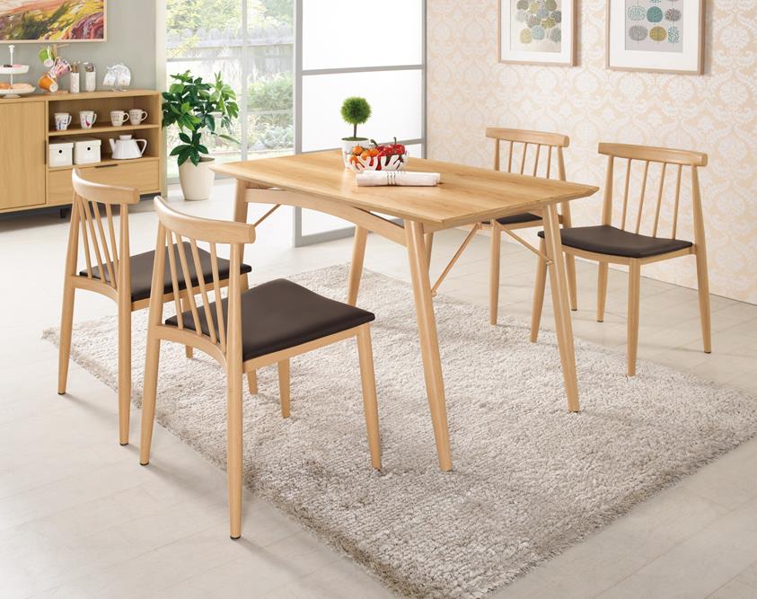 QM-590-1 漢娜4尺餐桌 (不含椅子其他產品)<br /> 尺寸:寬120*深70*高74.5cm