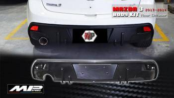 2013 Mazda 3 5D MP Rear Bumper  Diffuser -Single Exhaust (3D Carbon Look)