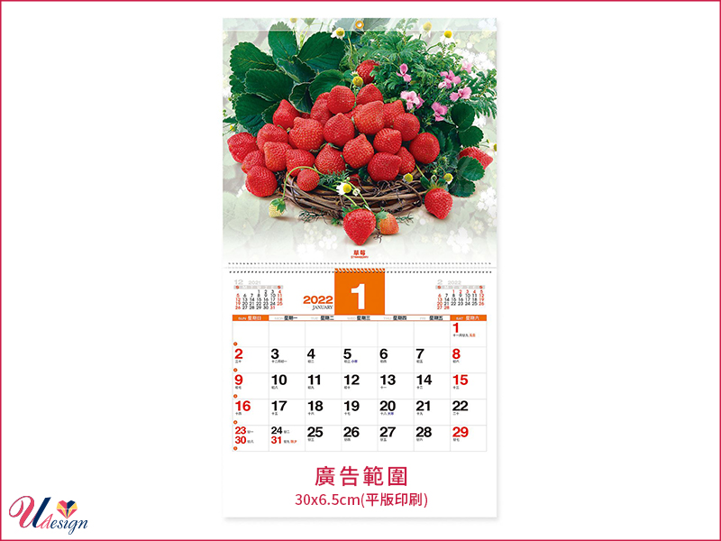 2022臺灣水果活頁式單月曆