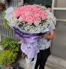 《Surprise》99朵粉紅玫瑰大型包裝情人節花束