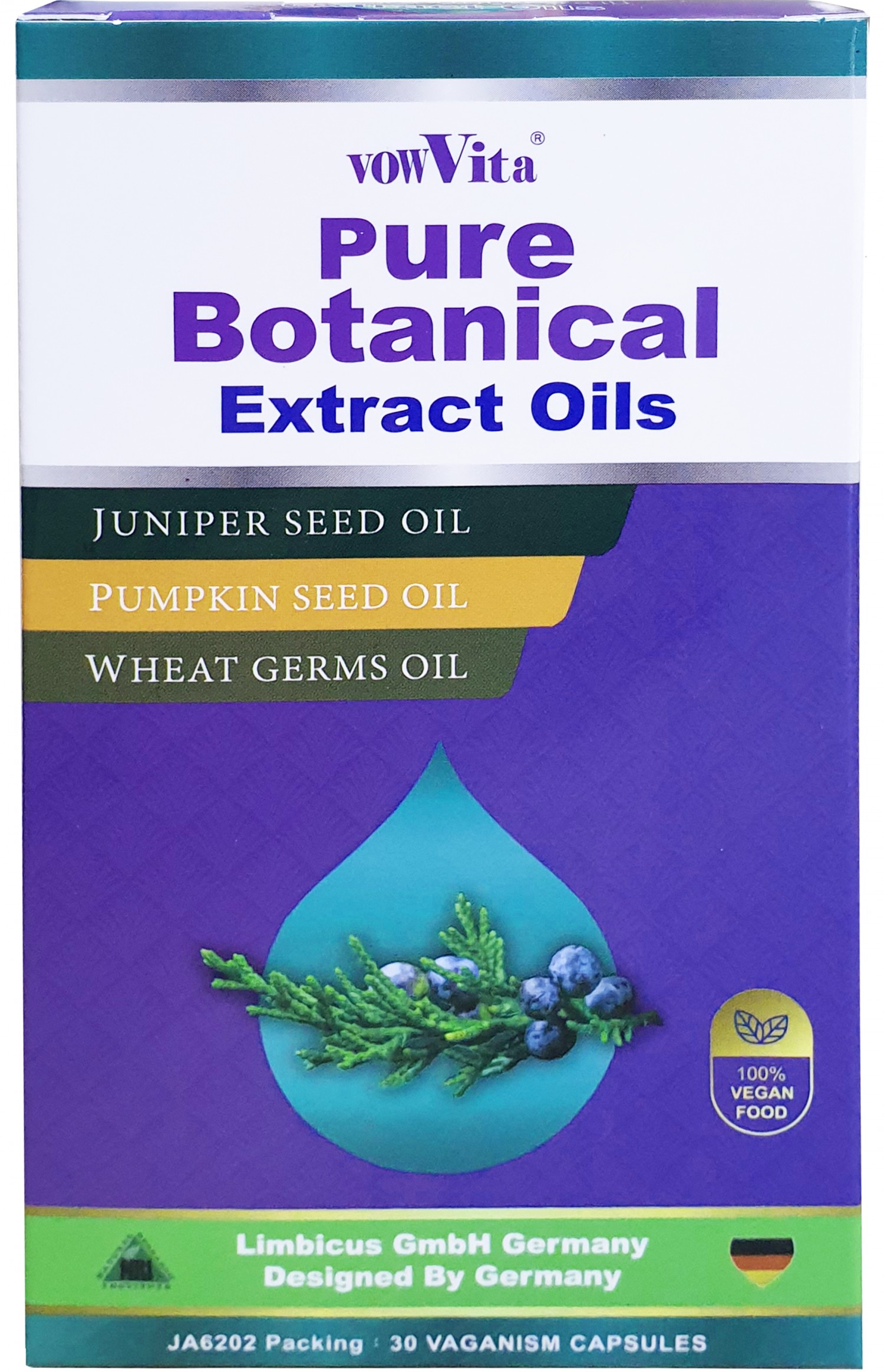 【杜松寧】 德國進口 杜松子、南瓜子濃縮精油軟膠囊｜PURE Botanical Extract Oils ( Juniper Berry Oil、Pumpkin Seed Oil ) (30粒/盒裝)