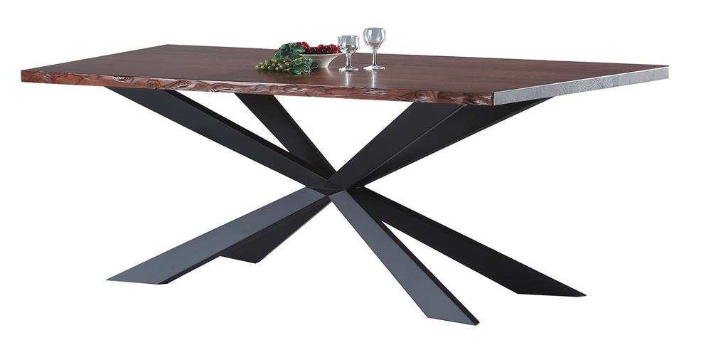 CL-1057-5 米字7尺餐桌(自然邊胡桃) (不含其他產品)<br /> 尺寸:寬210*深90*高75cm