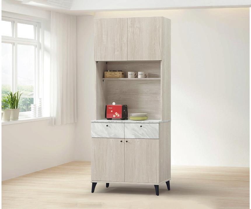 GD-815-4 白橡色2.6尺餐櫃 (不含其他產品)<br />尺寸:寬80.5*深32*高198cm