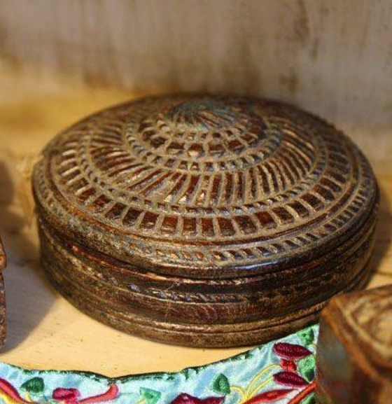 印度 手工雕刻 實木 置物老木盒 首飾盒 老件收藏 古物老件