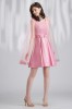 兩件式珍珠蕾絲粉色短禮服【18-A1919】---訂製期35天