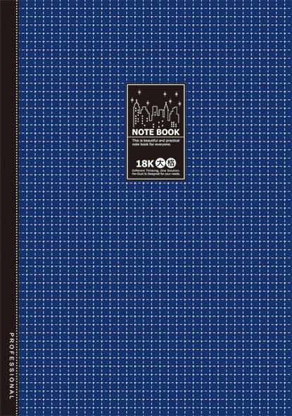 AO3066 18K透明藍膠皮筆記-大格