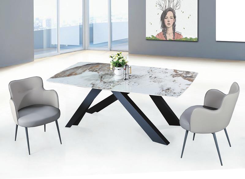 CL-1070-3 A-644 潘朵拉亮面岩板6尺餐桌 (不含其他產品)<br />尺寸:寬180*深90*高75cm